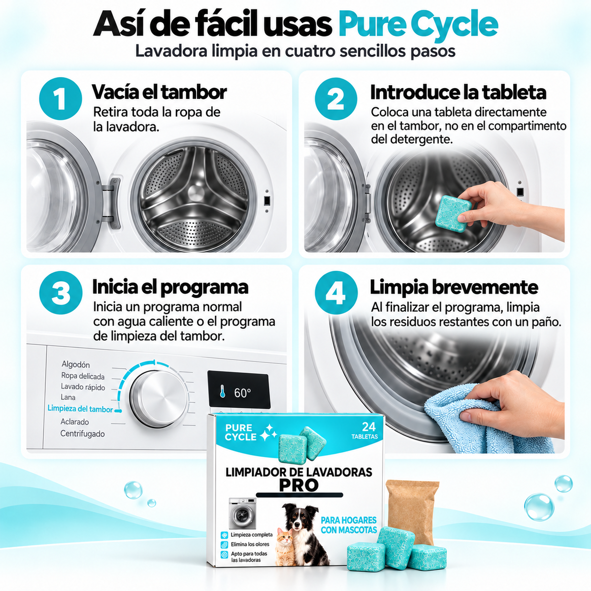 PURECYCLE: DETERGENTE PROFESSIONALE PER LAVATRICI